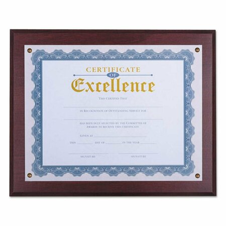 UNIVERSAL OFFICE PRODUCTS 13.03 x 11 in. Award Plaque, Mahogany 76825